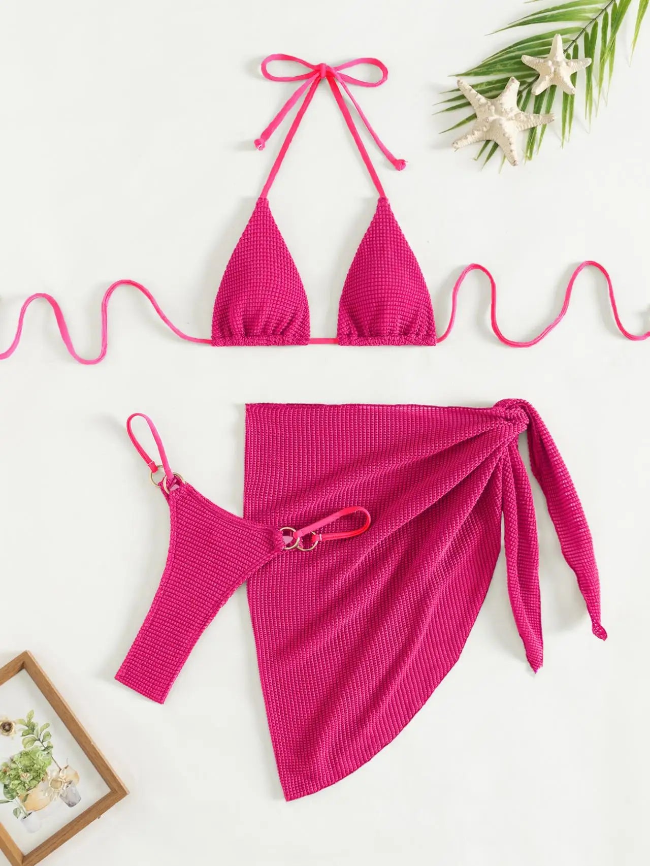 Sexy Brown Bikini Set 2025 Women Halter Push Up Bra Skirt 3 Piece Swimsuit Summer Bathing Suit Cover Up Thong Swimwear Biquini