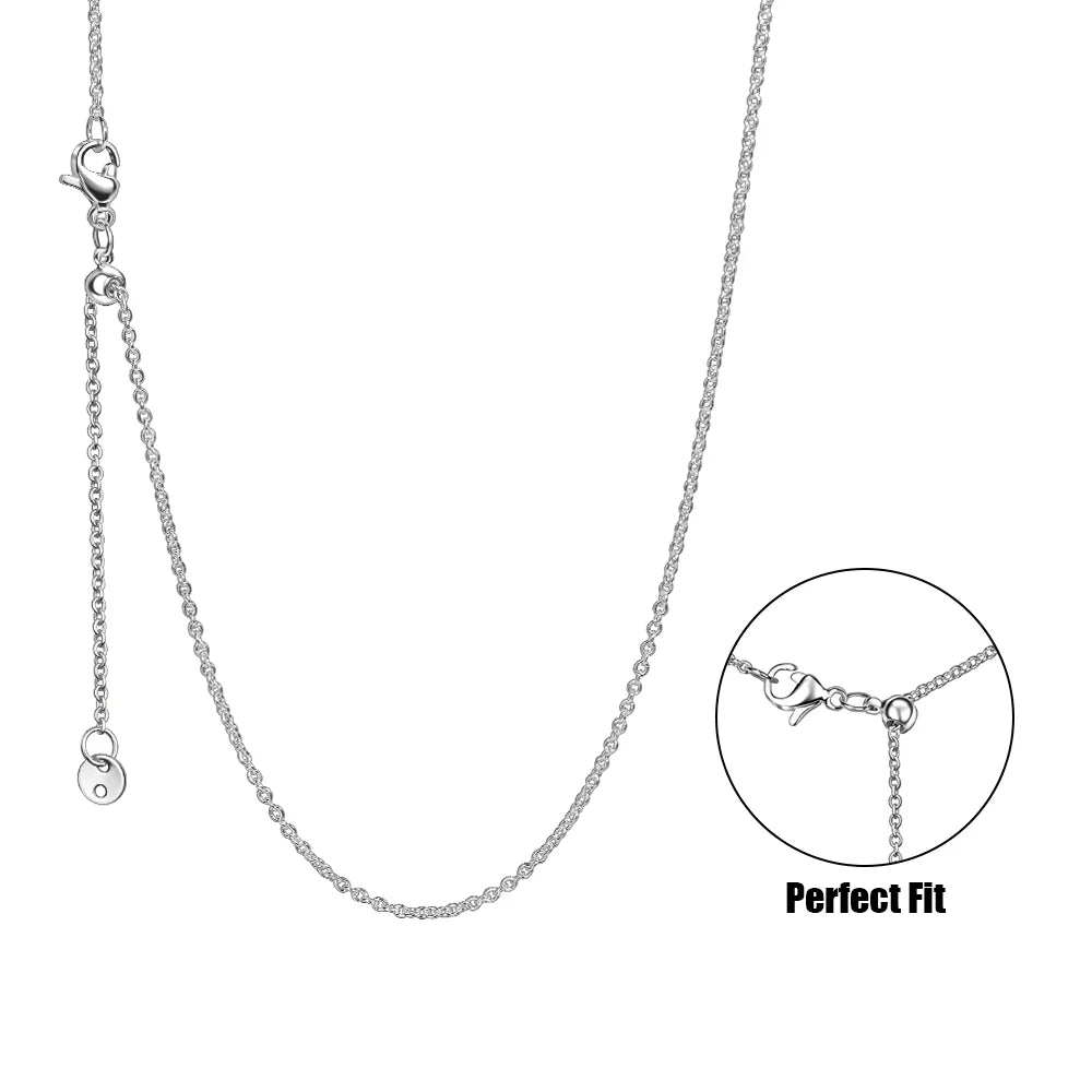 Hot Sale Original 925 Sterling Silver Colorful Bow Tie Necklace Red Heart Pendant Round Necklace Classic DIY Fine Christmas Gift