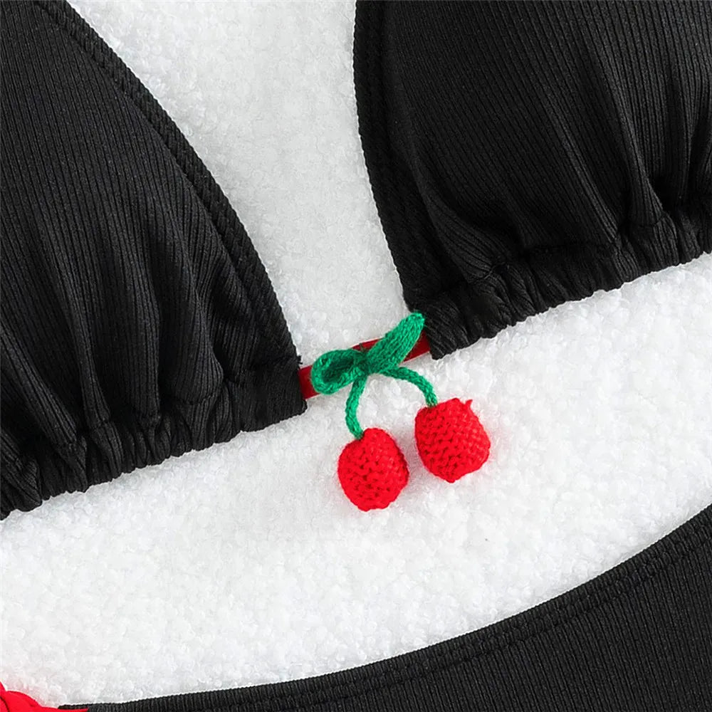 Cute Cherry Micro Bikinis Sets Mini Thong Sexy Swimsuit Women String Halter Swimwear Triangle Bikini Mujer Bathing Suit Biquinis
