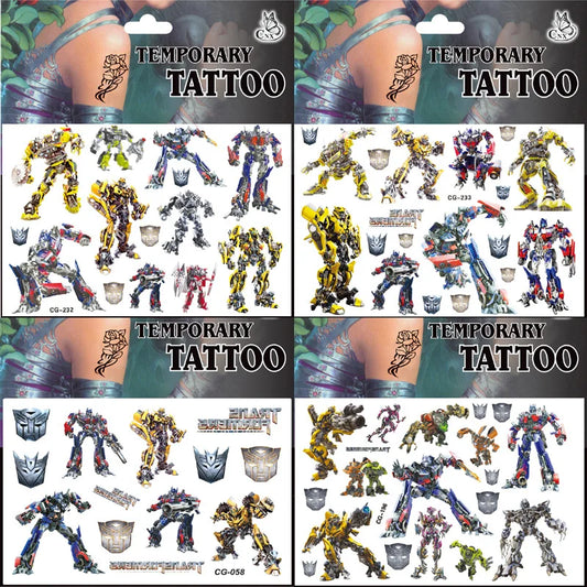 Transformers Tattoo Stickers Waterproof Cute Sticker Anime Birthday Party Supplies Decoration for Kids Reward Toy Christmas Gift