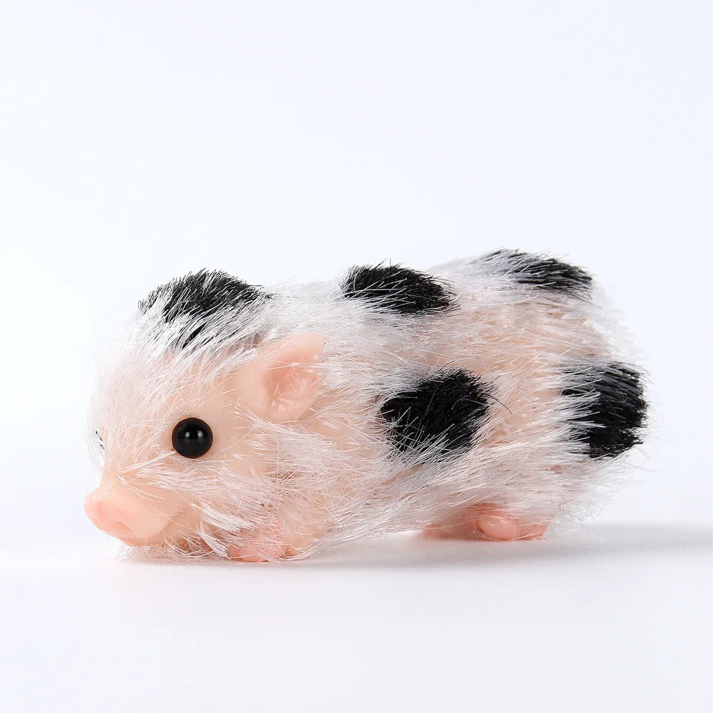 2.6inch Soft Cute Mini Realistic Animals Silicone Piglet  Lifelike Reborn Newborn Pig Doll Decompression Toy Christmas Gift