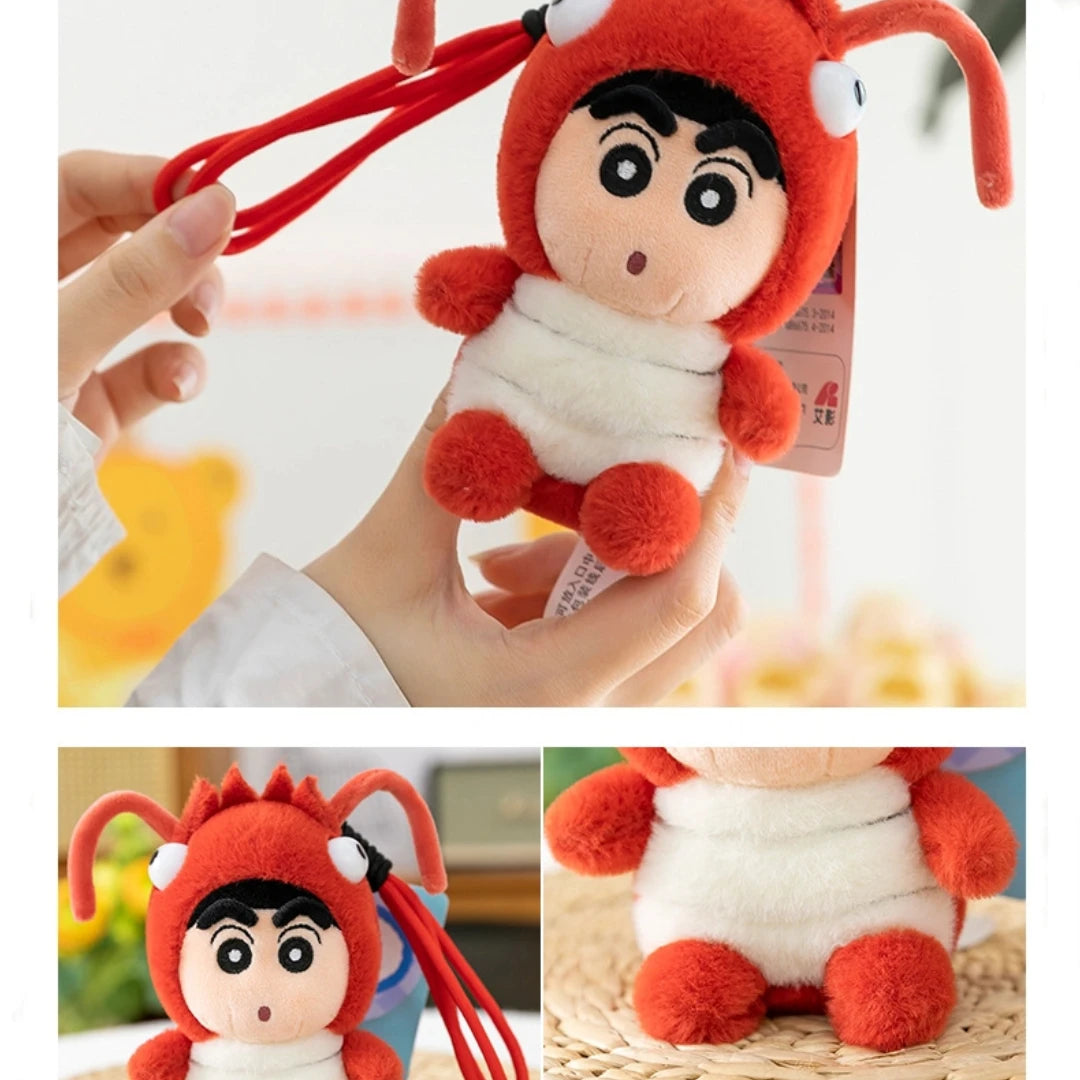 Penguin Crayon Shin-chan Plush Toy Keychain Girl Cute Bee Backpack Pendant Crayfish Doll Car Hanging Decoration Christmas Gift