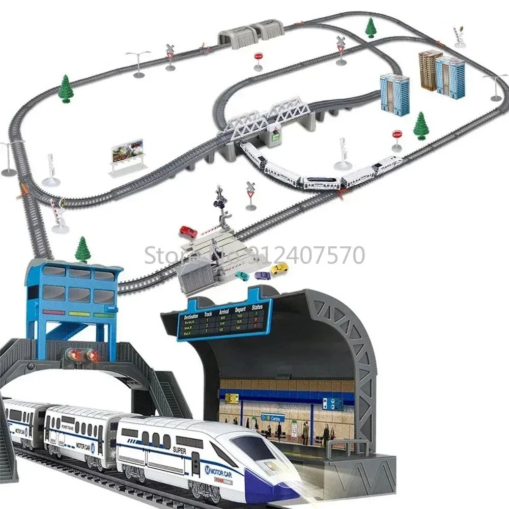 Electric Train toy High Speed Train Model Railway Track Rail Toy Car Assemble DIY Set Children Christmas Gift Toy for Boy