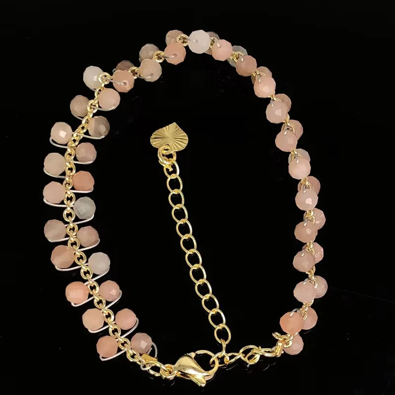 natural multifaceted 3-4mm stone Tourmaline garnet crystal quartz bracelet Women Jewelry Party /Wedding Luxury Gift Set Handwork