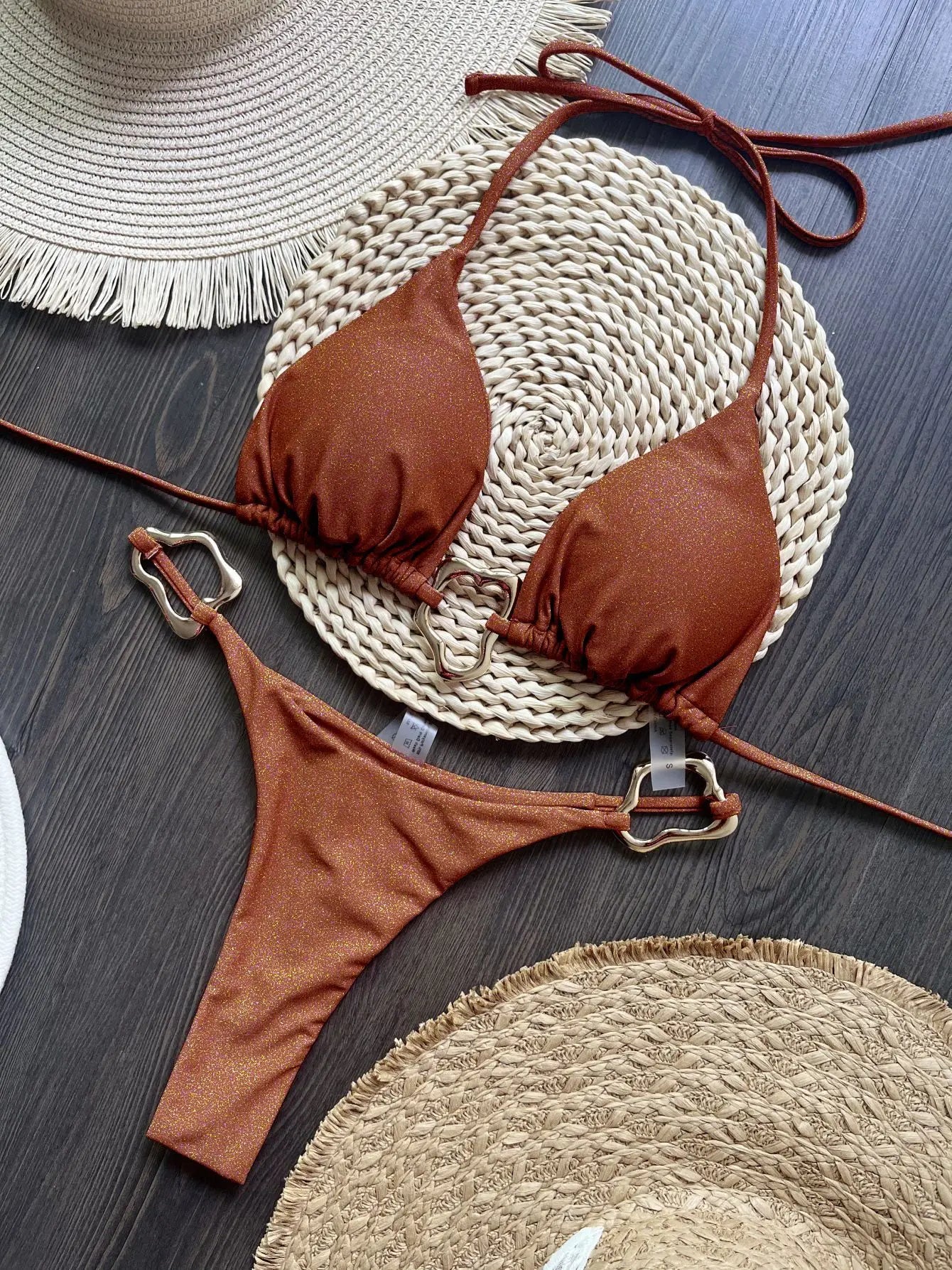 Sexy Halter Micro Bikini 2025 Women Swimsuit Solid Swimwear Thong Bikinis Set Brazilian Beach Wear Bathing Suit Biquini Female