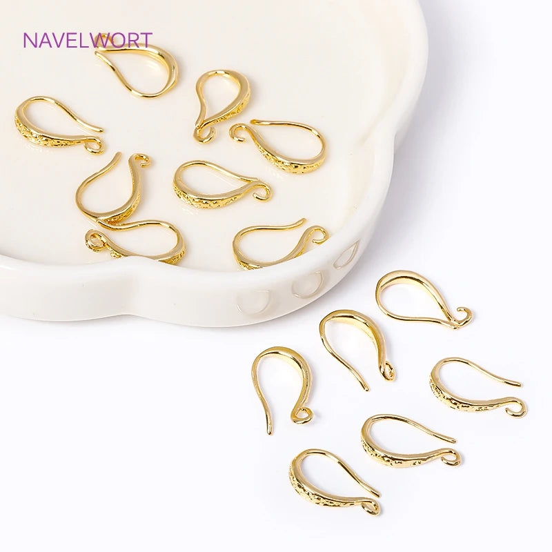 Earring Hooks with Open Loop 18K Gold Plated Ear Wire For Earrings Making Supplies Earwire DIY Accessories