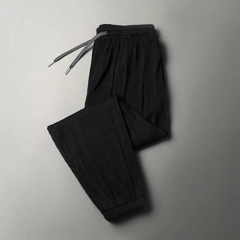 Summer Ice Silk Ultra-thin Ice Silk Pants Men's Loose Casual Pants Quick-drying Harajuku Fashion Pants Men's Thin Trousers