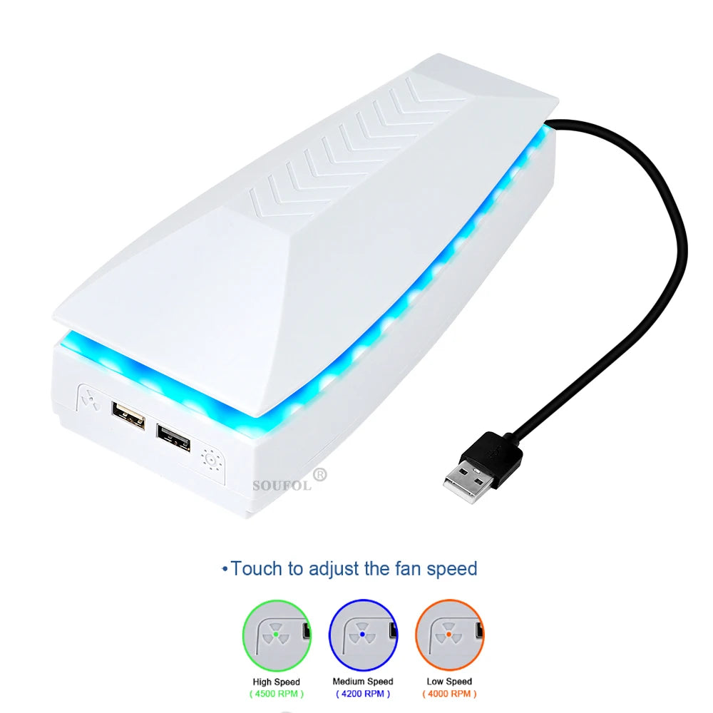 NEW Top Cooling Fan For PS5 pro Dust-proof Upper RGB Game Cooler Stand Heat Dissipation Cooling System for PS5/PS5 Slim/PS5 PRO