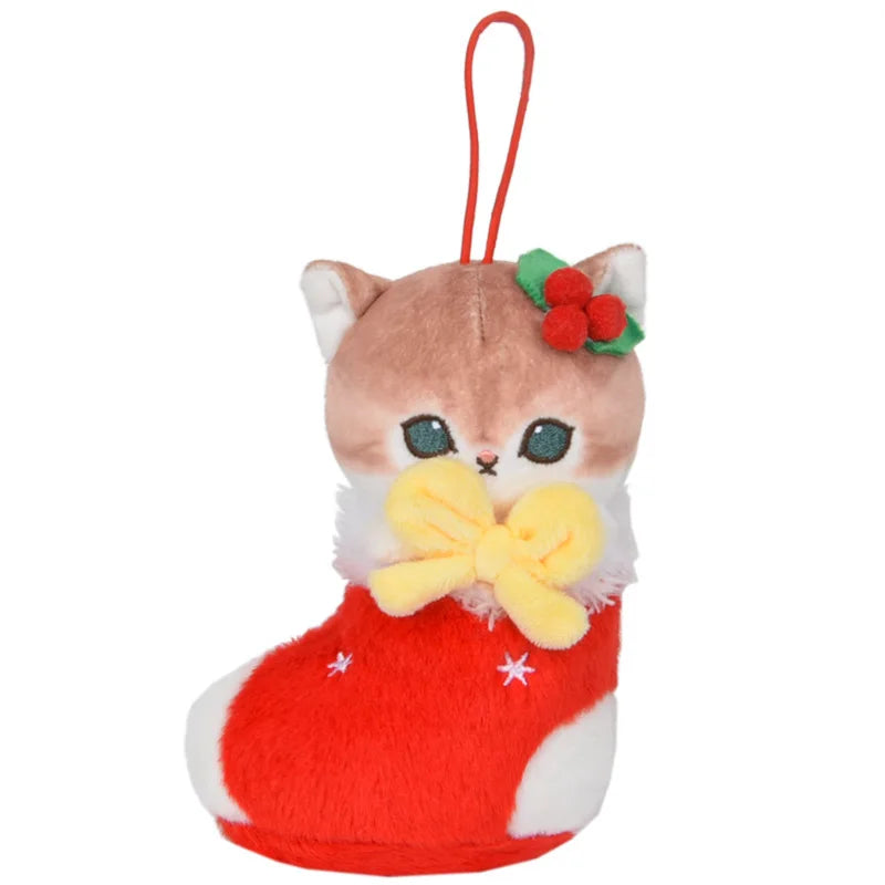 Christmas  Edition Cute Cartoon Cat Plush Toy Pendant Keychain Schoolbag Decoration Soft Comfortable Plush Toy Christmas Gift