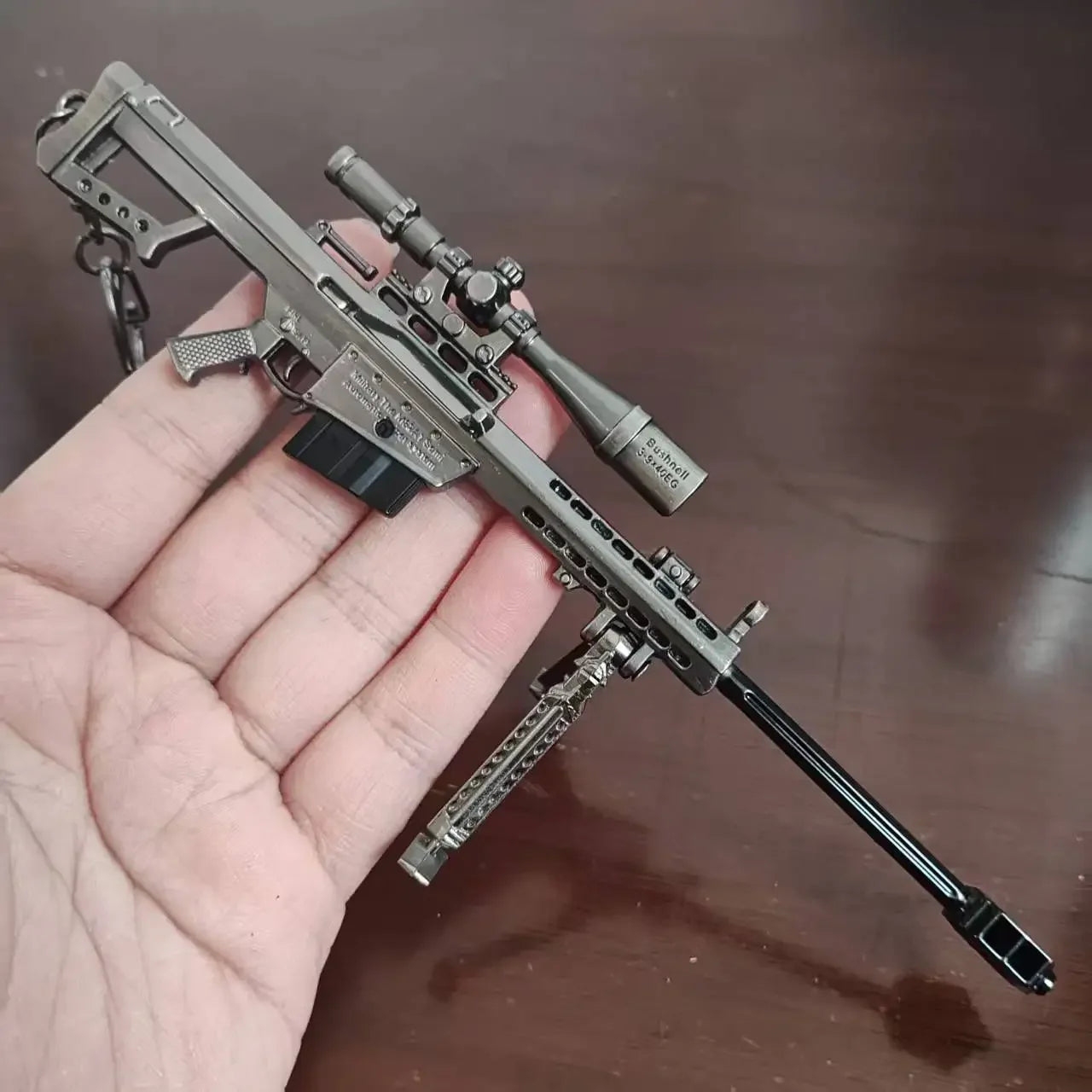 Detachable magazine alloy mini Barrett pistol 17CM sniper rifle model gun desktop decoration for boys, adult Christmas gift