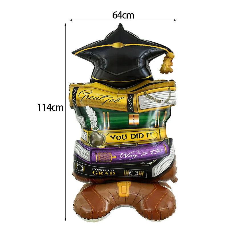 Graduation Balloon Gold Black Doctor Helium Foil Balloons Congratulation Graduation High School 2025 Graduation Party Decoration