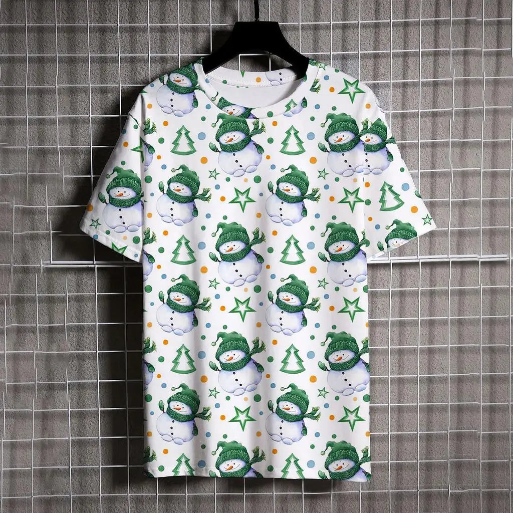 Kids Clothes Cartoon Christmas Santa Claus T Shirt Casual Short Sleeve T Shirts for Boys Girls 2-10y Christmas Gift for Children