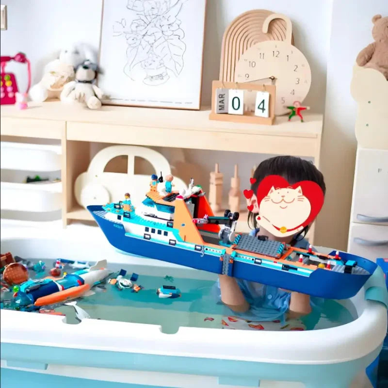 NEW 815pcs City Series 60368 Deep Sea Exploration Vessel Marine Research Arctic Research Ship Building Block Toys Christmas Gift