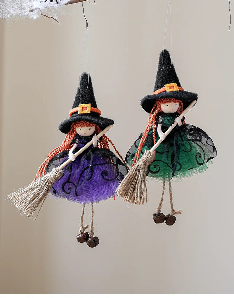 Cute Halloween Witch Pendant Halloween Decoration Home Decor Pumpkin Ghost Witch Hanging Pendant Halloween Creative Gift