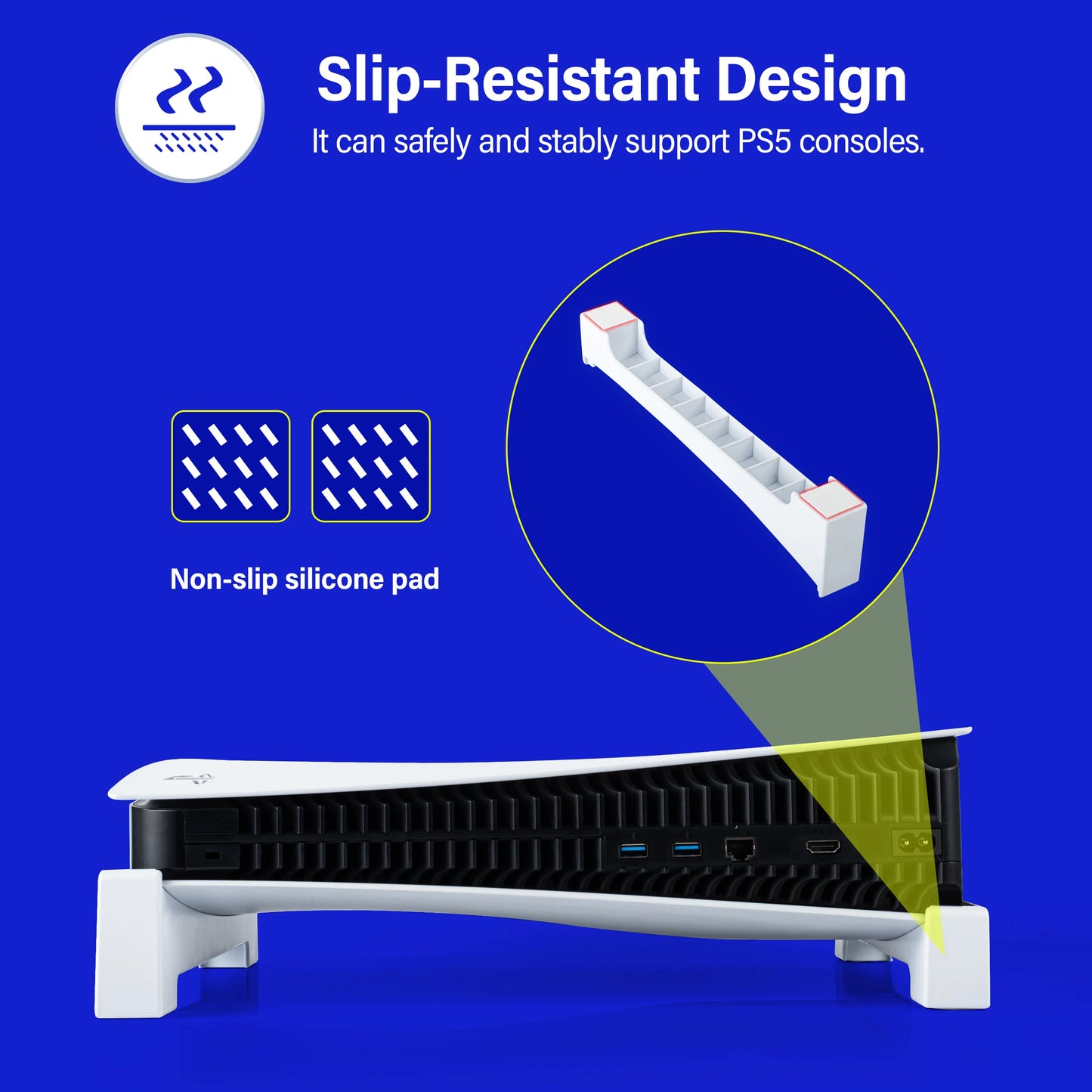 For PS5 console desktop bracket, for PS5 base bracket Portable horizontal cooling bracket anti-fall protection accessories
