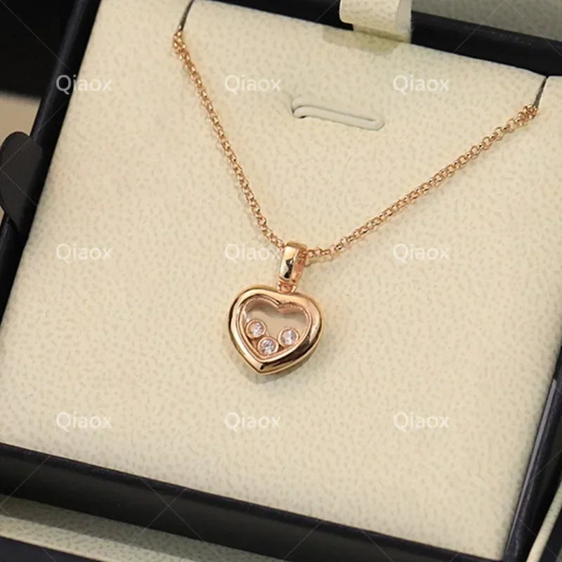 MXK 2025 Hot selling new 925 sterling silver heart-shaped necklace for women's fashion luxury brand jewelry party Christmas gift