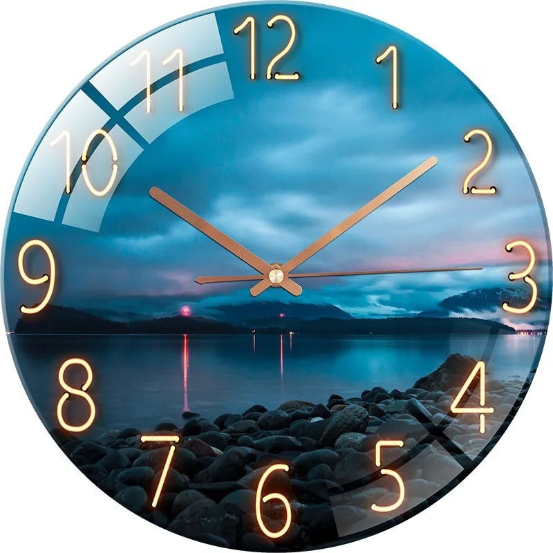 Creative European Style Clocks Living Room Free Perforated Wall Clock Household Silent Bedroom Quartz Clock Digital Wall Clock