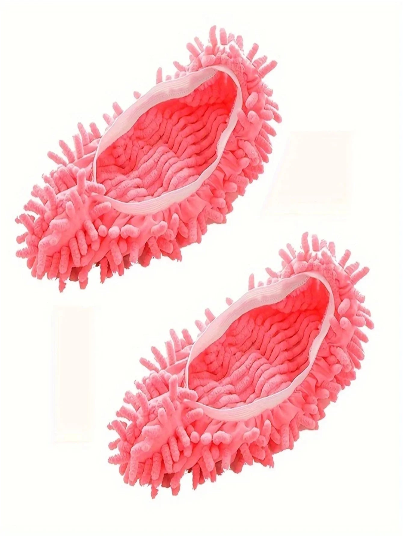 2Pcs Mop Slippers, Soft, Washable and Reusable Microfiber Foot Socks, Dust Slippers for Cleaning Bathrooms, Kitchen and Bedrooms