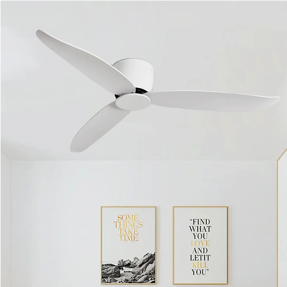 Ceiling Fan No Light 36 42 52 Inch DC Motor Remote Control Cooling Fans Lamp Low Floor Ceiling Fan White Black Color FAN