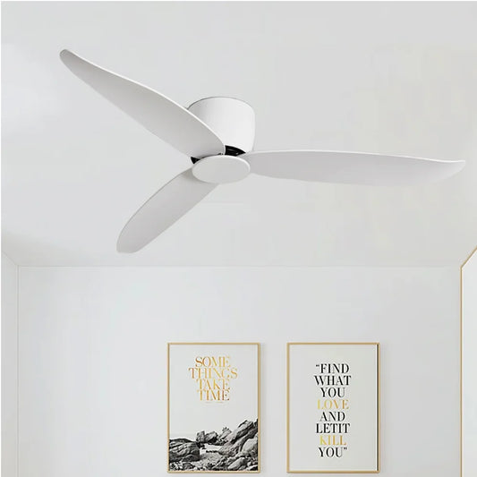 Ceiling Fan No Light 36 42 52 Inch DC Motor Remote Control Cooling Fans Lamp Low Floor Ceiling Fan White Black Color FAN