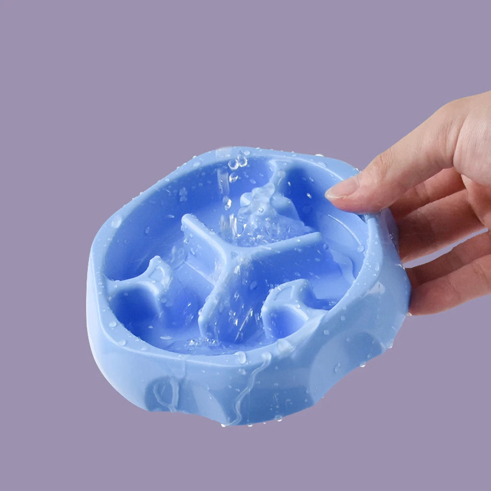 Small Dog Slow Food Bowl Anti Choking Cat Pet Bowl Puppy Feeder Supplies Square/Round