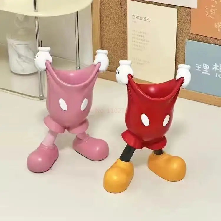 Kawaii Mickey Glove Pen Holder Anime Cute Cartoon Pencil Stationery Desktop Decoration Student Pen Holder Christmas Gift