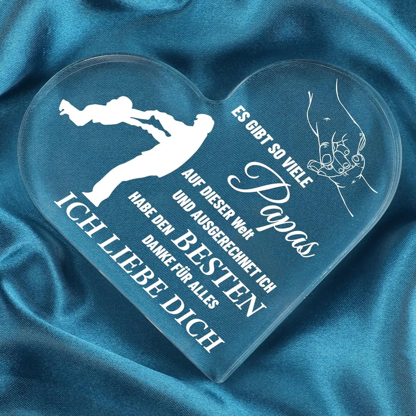 Gifts for Dad, Heart Shaped Acrylic Sign Gift for Best Dad Christmas Birthday, Father's Day Gifts for Dad Father of Children