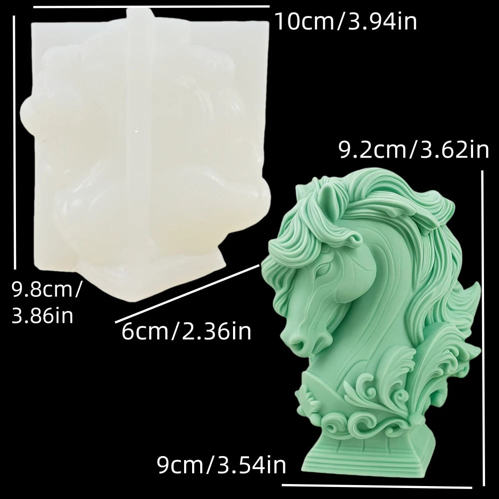 DIY Running horse candle silicone mold Running horse resin silicone mold Run horse concrete cement gypsum molds Christmas gift
