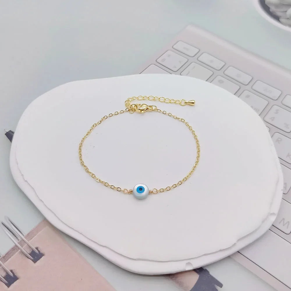 CCGOOD Boho Jewelry Turkish Evil Eye Summer Bracelets for Women Hamsa Hand Fatima Cross Bracelet Protection Chain Pulseras