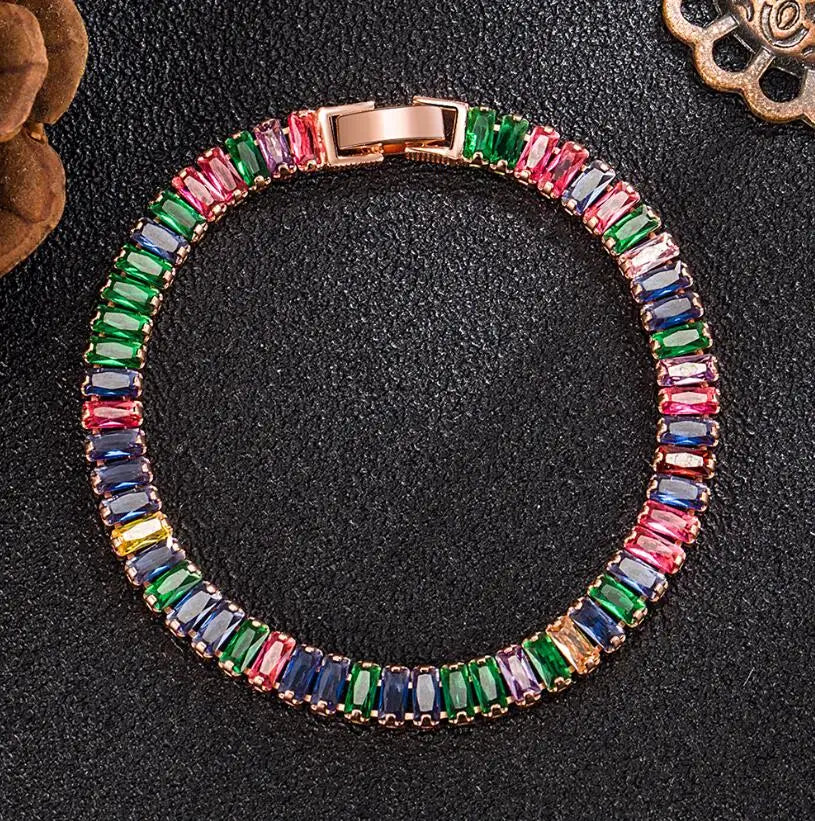 100% 925 Sterling Silver 4*6mm Emerald Cut High Carbon Diamond Bracelets For Women Engagement Wedding Party Fine Jewelry
