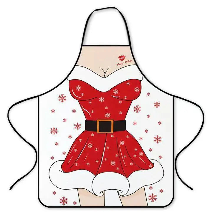 New Christmas Santa Claus apron, oil-resistant Christmas gift, kitchen and dining room decoration