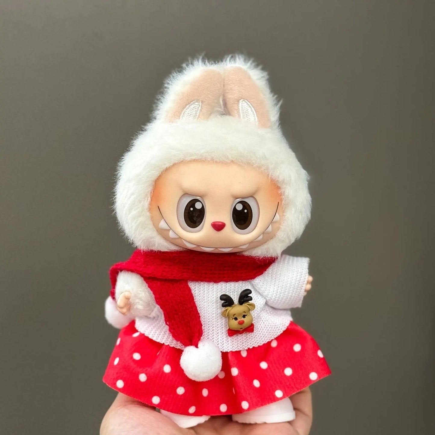 For Labubu Clothing: Festive Red Christmas Attire for V1/V2/V3 Dolls - Labubu Ropa Deer Costume Christmas Gift