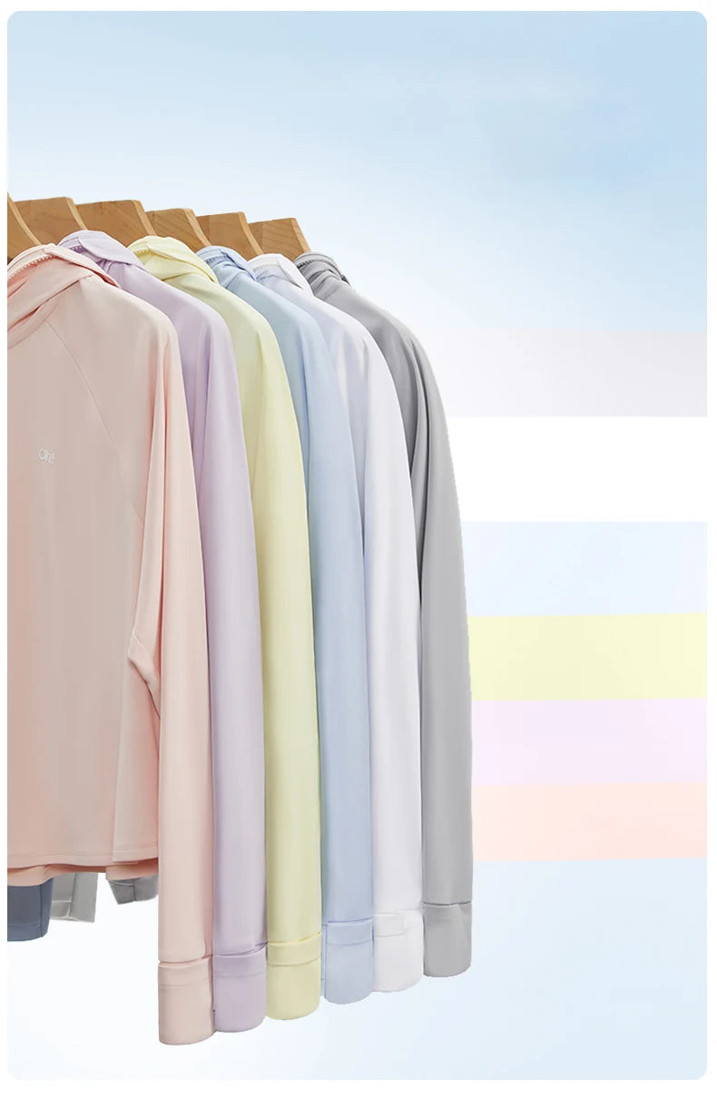 OhSunny Women Clothing Anti-UV Coats Hooded Sun Protection with Strip Loose Breathable Long Sleeve Sport Cycling Clothes