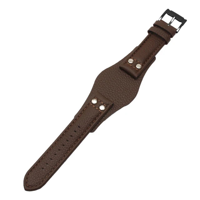 20 22mm Cow Leather Watch Strap for Fossil CH2564 CH2565 CH2891CH3051 Wristband Black Brown Tray Band with Rivet Style bracelet