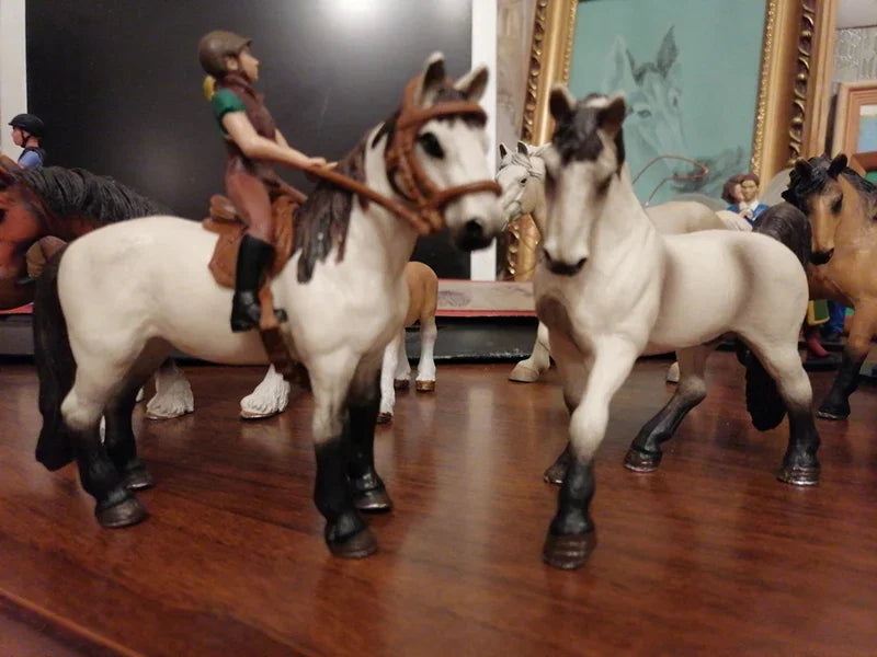 DIY Horse Race Model Horseman Farm Animal Figurines Action Ma Chang takes a shower Emulation Toys for Children Christmas Gift