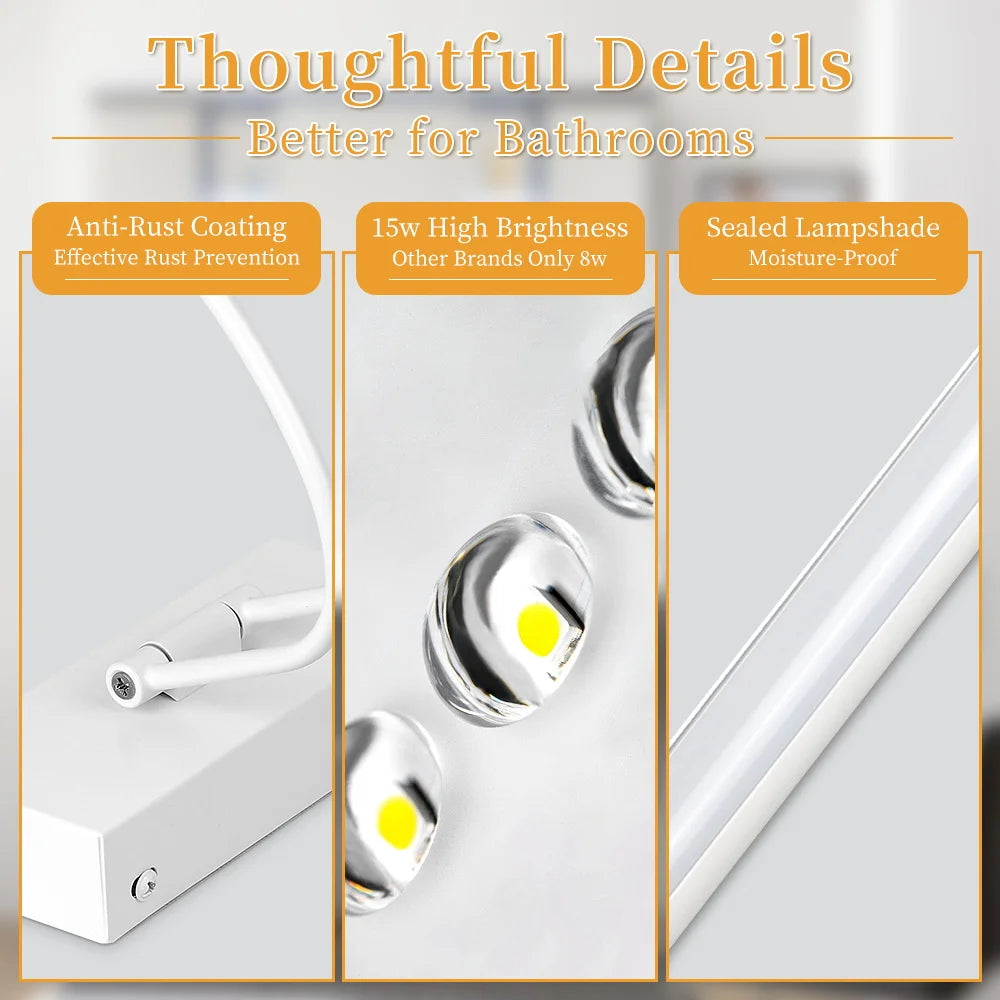 2025 NEW Wall Lamp Bathroom Mirror Light Led Waterproof For Make-up Modern Home Decoration Indoor Vanity Mirror Lamp Wash Basin