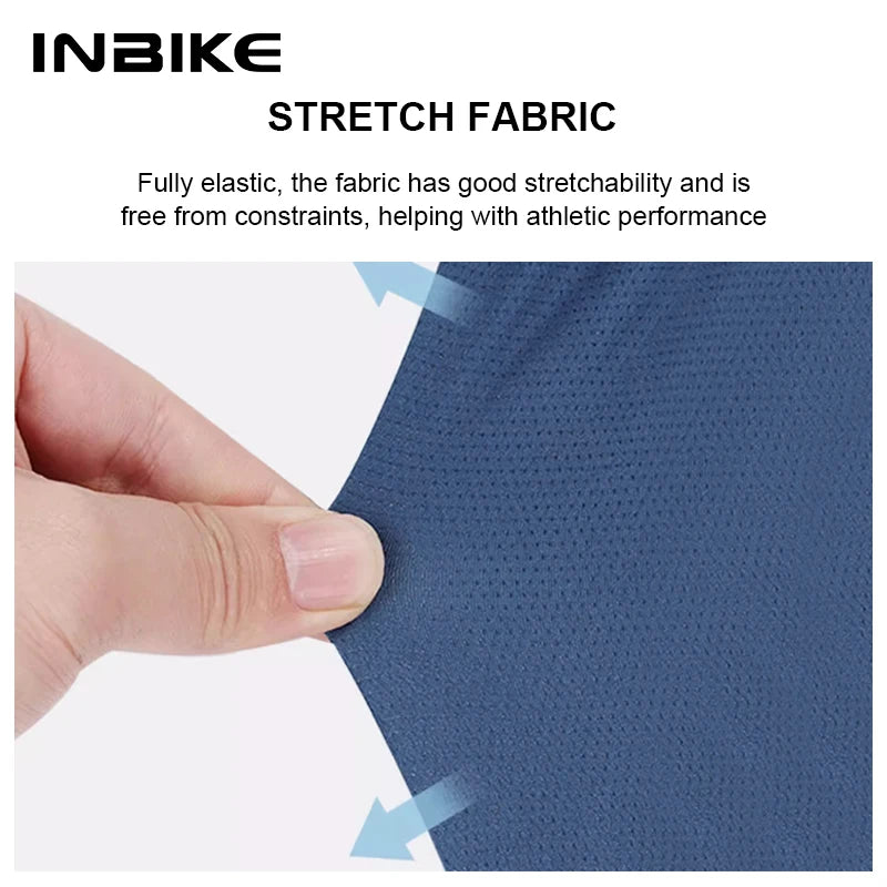 INBIKE Summer Men's Cycling Short Sleeve Bicycle Jersey Quick-Dry Road Bike Riding Shirt Man MTB Cycling Clothing with Pockets