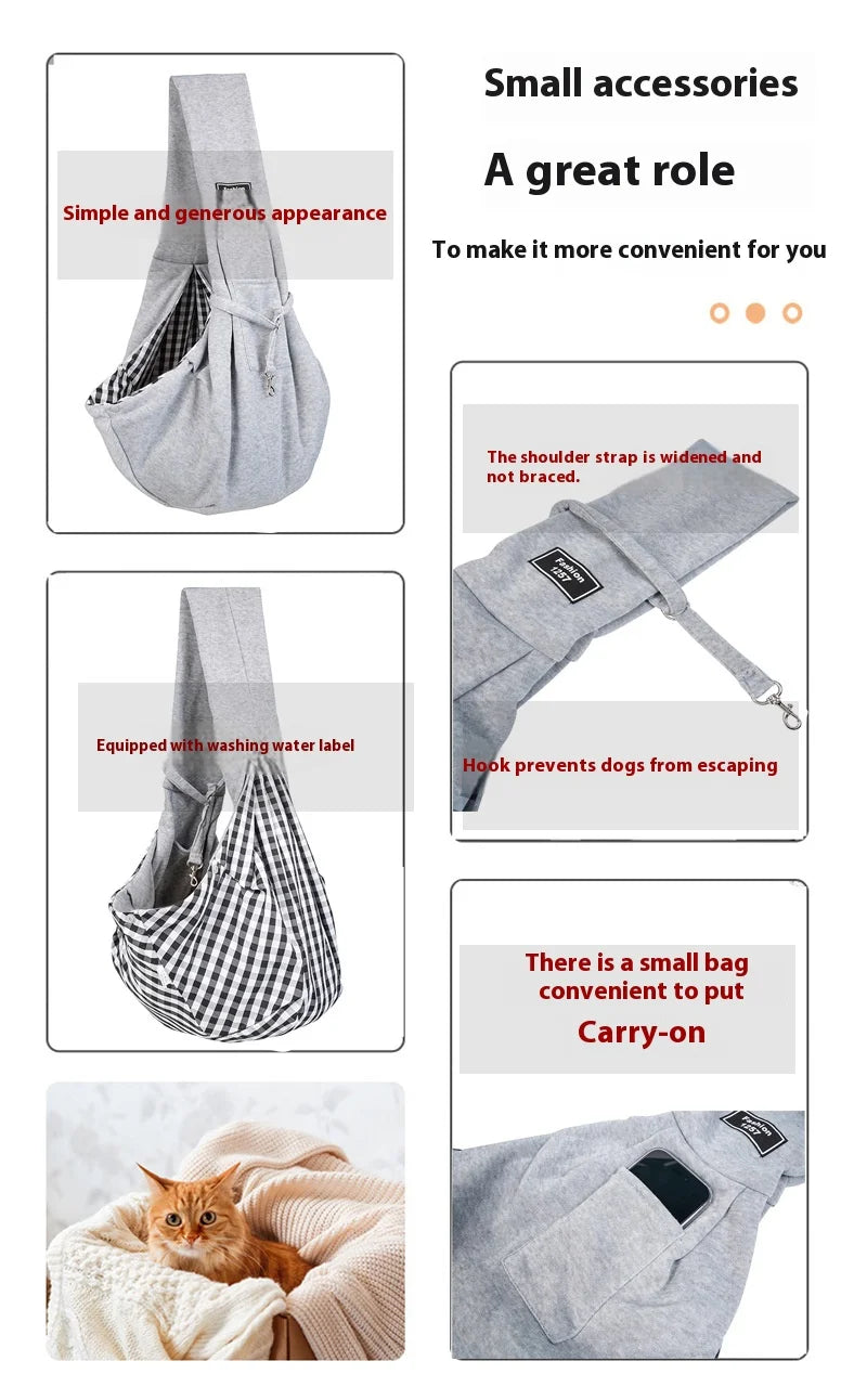 Crossbody breathable dog folding pet bag, large capacity pet supplies wholesale, cross-border exclusive portable cat bag