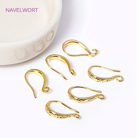 Earring Hooks with Open Loop 18K Gold Plated Ear Wire For Earrings Making Supplies Earwire DIY Accessories