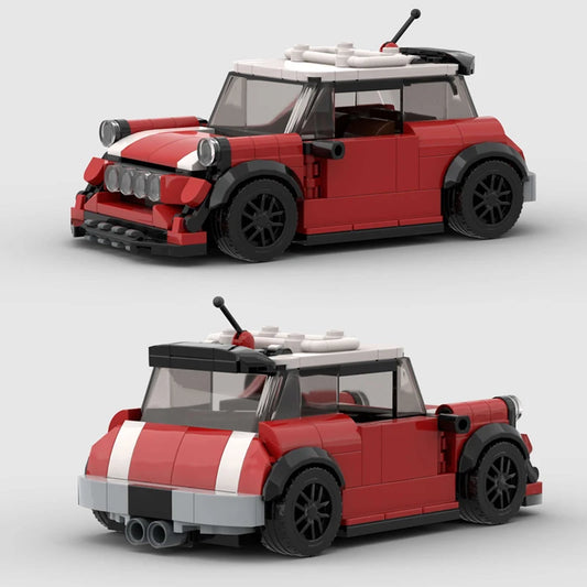 MOC Classical Speed Car City Super Race Vehicle Mini Cooper Model Building Block Brick Racing Technical Christmas Gift