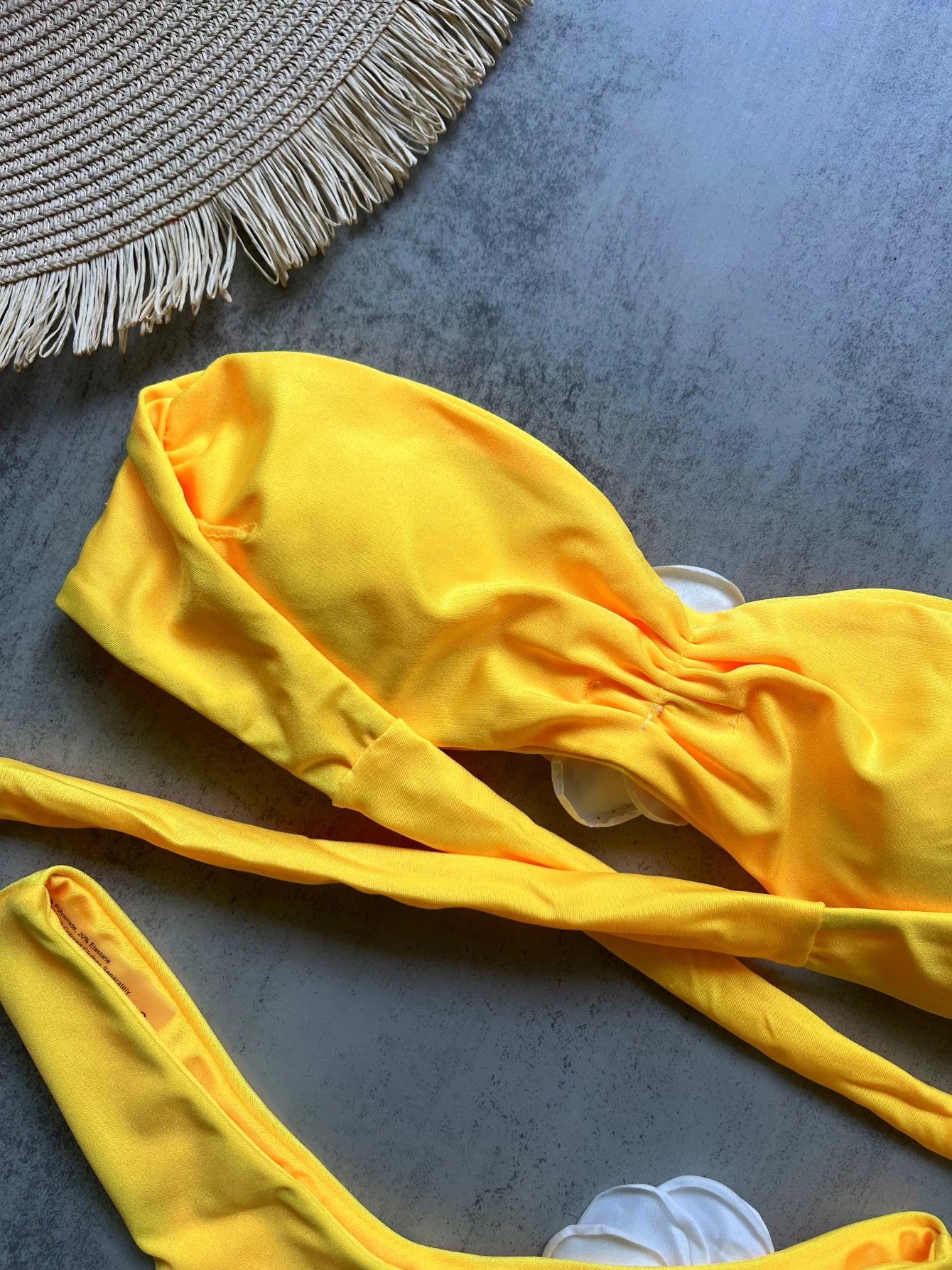 Sexy Flower Bandeau Swimwear Thong Bikini 2025 Women Lace-up Swimsuit Swimming Bathing Suit Brazilian Bikinis Sets Mujer Biquini