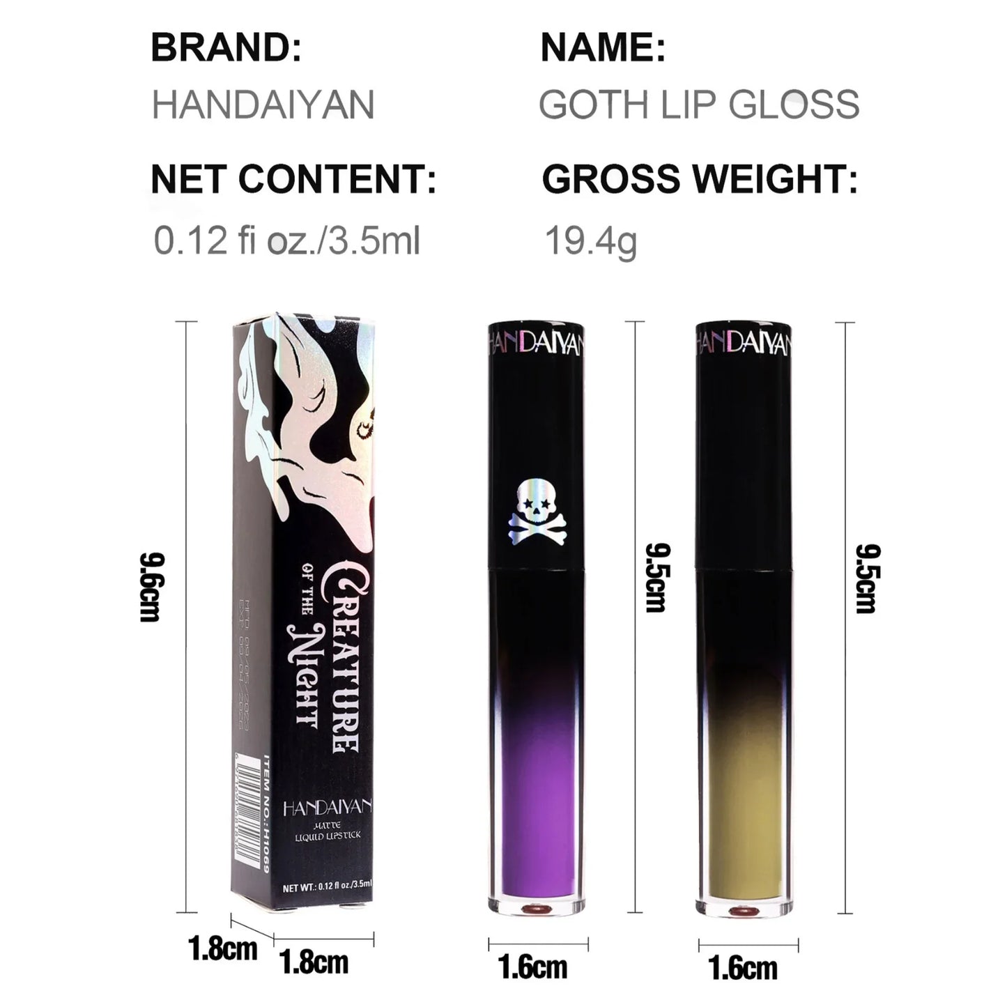 Vampire Black Purple Halloween Christmas Lipstick Moisturizing Waterproof Matte Lip Glosses Pigmented Lip Tint Makeup