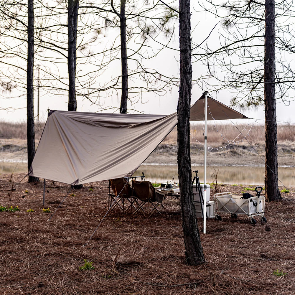 Set of 2 Tarp Poles Telescoping Camping Replacement 3-Section Aluminum Tent Rods for Rain Fly Camping Shelter Awning Canopy