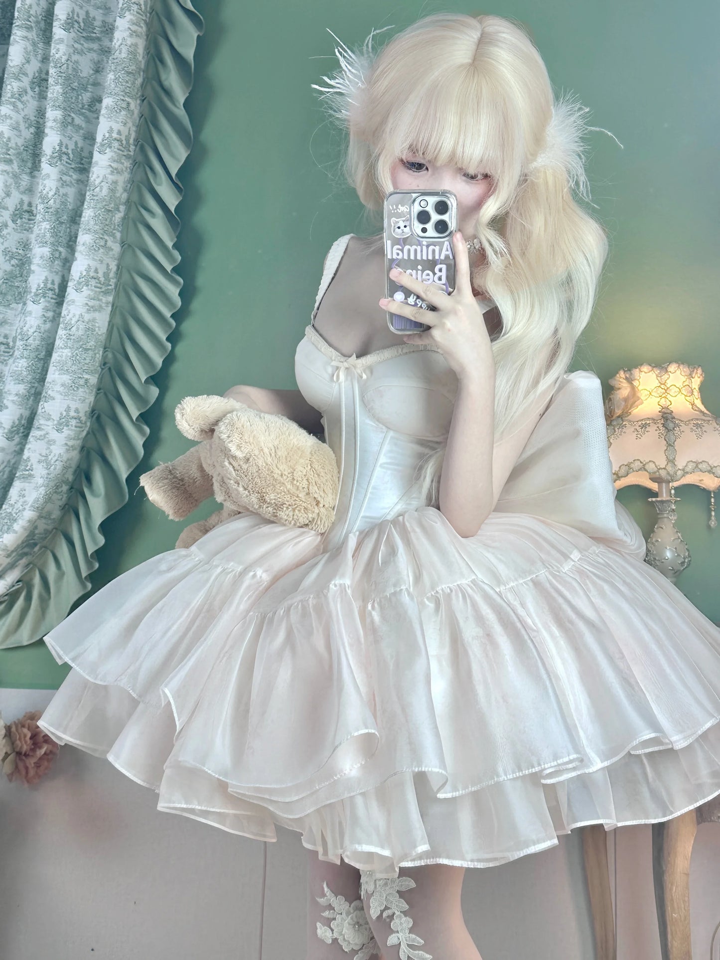 Princess Ball Gown Dress Women's Lolita Pink Suspender Dress Big Bow High Waist Slim Fit Elegant Sleeveless Strapless Dresses