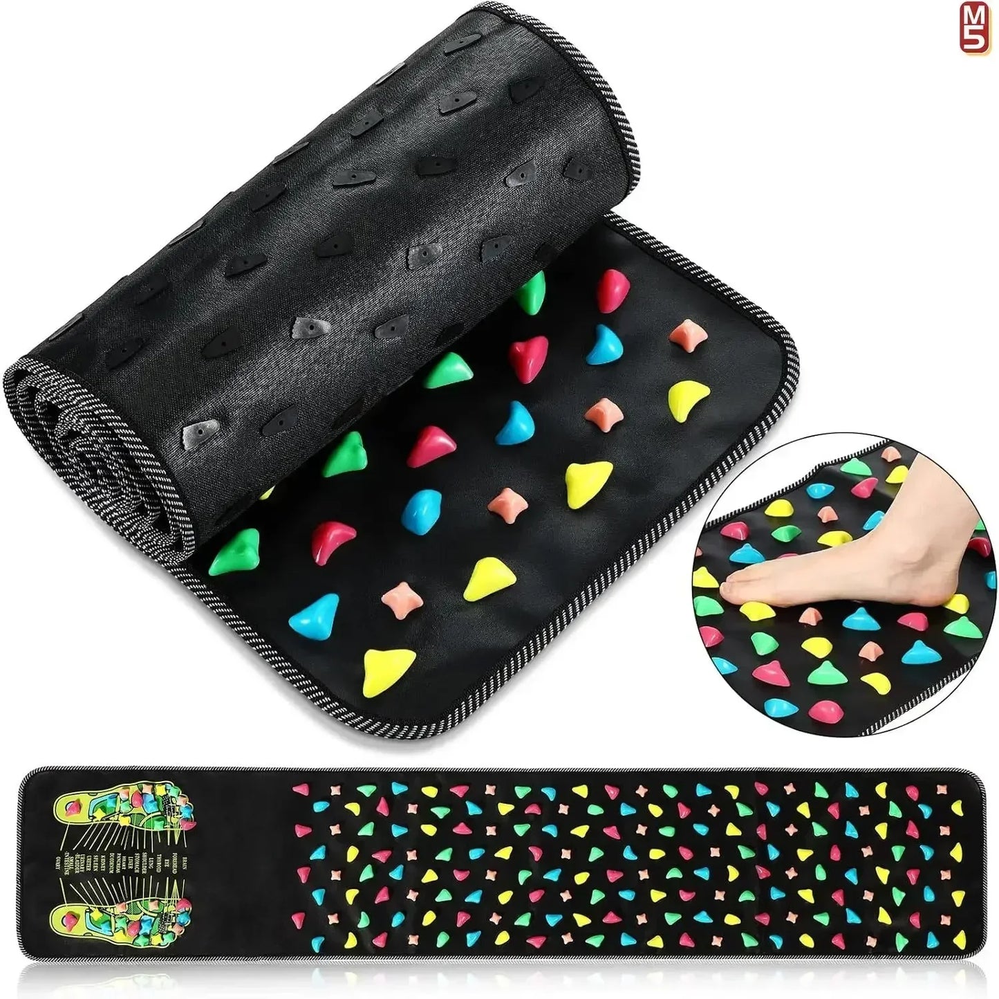 Premium Foot Massage Mat with Finger Pressure Plate and Simulated Cobblestone Path To Soothe Tired Feet and Relieve Pain