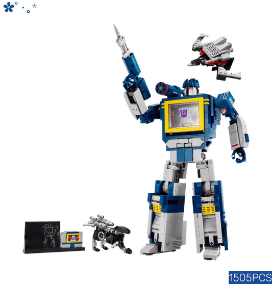 Big Save 1505PCS Soundwave Blue Robot Model Building Blocks Set Truck Car Mech Bricks For Kids Birthday Christmas Gift 10358