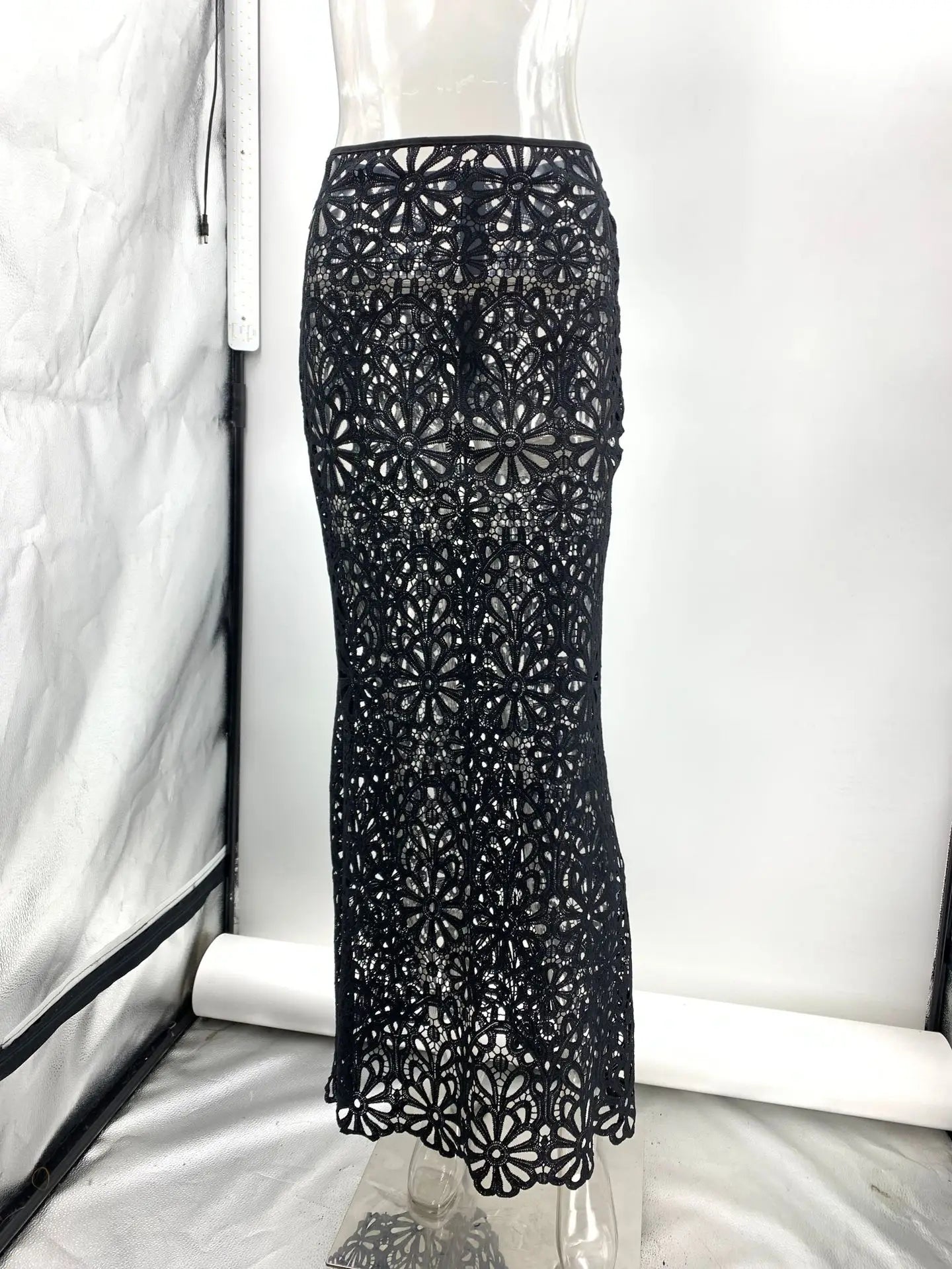 White Elegant Embroidery Hollow Out Beach Dresses Set Sexy See Though Crop Tops Long Skirts Women Sets Summer Women Outfits