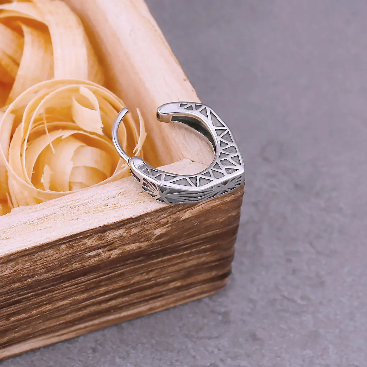 Vikings Celtic Rune Hoop Earrings For Men Fashion Nordic Amulet Earrings Stainless Steel Vintage Hip Hop Biker Jewelry As Gift