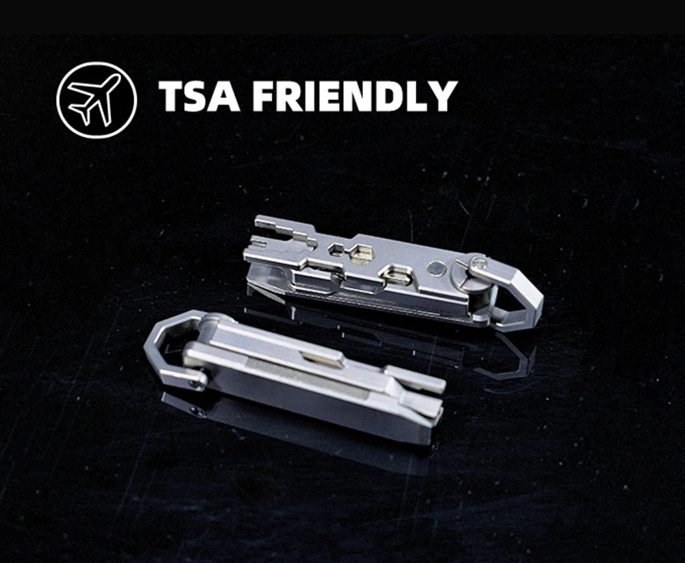 EDC TItanium Alloy with Titanium Key Ring Pry Bar Screwdriver Bottle Opener Handle Multi-tool profession Portable Outdoor Tools