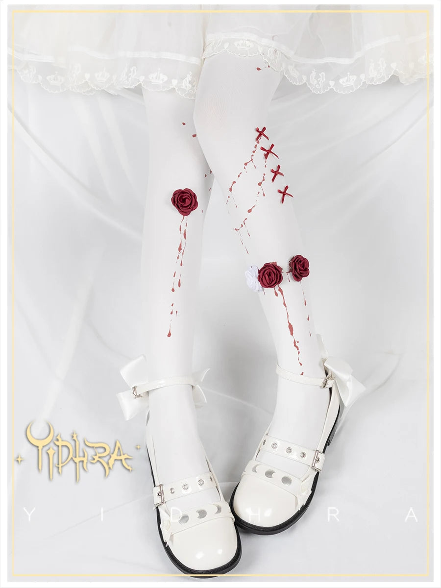 Japanese Gothic Lolita Halloween Party Pantyhose Thigh High Socks Long Compression Socks Ladies Sexy Cotton Stocking Socks